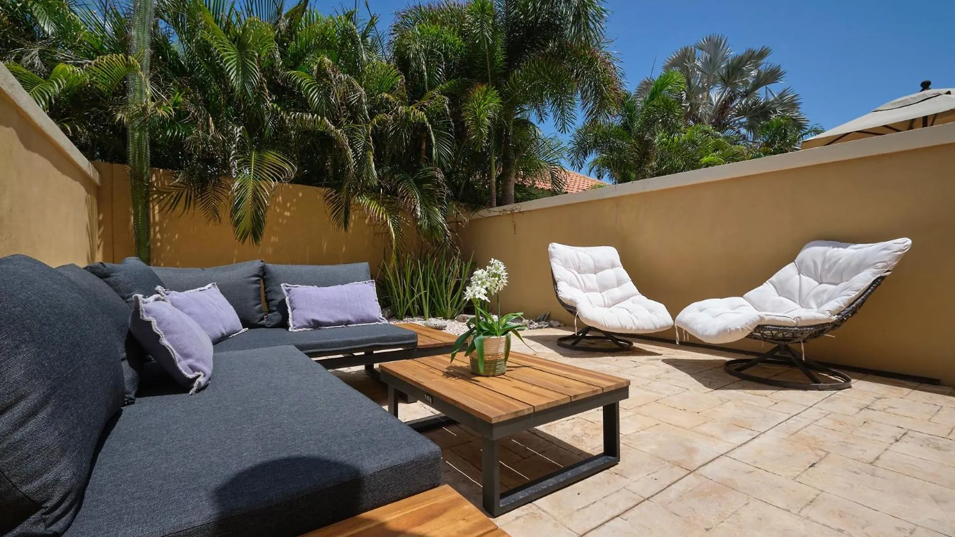 Vila 3 Minutes From Best Beaches In Aruba! Luxury Tropical Townhouse At Gold Coast Aruba Palm Beach